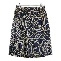 BURBERRY バーバリー  シルク プリーツスカート 総柄 ブラック系 38 [240101505838] レディース