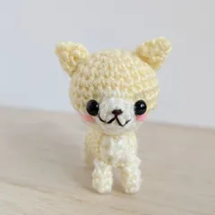 あみぐるみ　いぬ　犬　チワワ　うすき×口白　２　キーホルダー　ハンドメイド