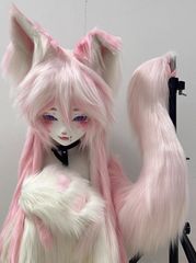 着ぐるみヘッド 猫 紺 全頭ヘッド ケモノ マスク ファースーツ