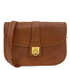 CELINE セリーヌ ガンチーニ ショルダーバッグ ブラウン ショルダーバッグ レザー ブラウン レディース【中古】【送料無料】