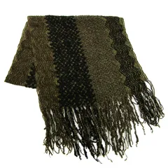 ミッソーニ マフラー ストール モヘヤ混 ブランド イタリア製 メンズ カーキ×ブラック Missoni 【中古】