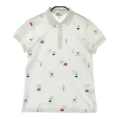 サイズ：2 JACK BUNNY ジャックバニー  半袖ポロシャツ 総刺繍柄 ホワイト系 [240101573153] ゴルフウェア レディース ストスト