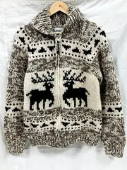 希少BIG【試着のみ】Kanata カナタ カウチンニット トナカイ カナダ製 KANATA カナタ カウチンニット カウチンセーター トナカイ カナダ製