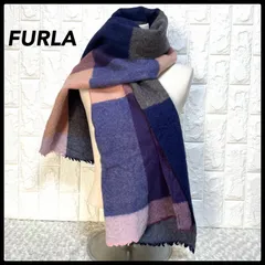 FURLA フルラ 大判マフラー ショール  多色ブロックチェック