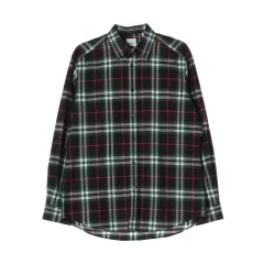 バーバリー ロンドン チェック コットン シャツ ブラック グリーン L