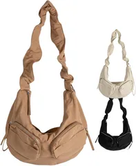 Over the moon ショルダーバッグ レディース 斜めがけ 超軽量 ナイロン 楽ちん ペットボトルが入る アウトドア 斜め掛け 旅行バッグ (ベージュ,  Free Size)