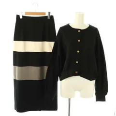 ダイアグラム グレースコンチネンタル Diagram GRACE CONTINENTAL 23AW セットアップ ポンチカーディガン ポンチコンビスカート ロング 36 ブラック /DF ■OS