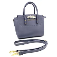 極上美品　JILL STUART ジルスチュアート　ビジュー　ロイヤル　ハンドバッグ　レザー　ブルー系