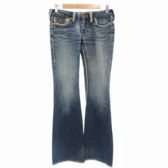 トゥルーレリジョン TRUE RELIGION ジョーイ JOYE フレアデニムパンツ ジーンズ ブーツカット ステッチ USA製 27 インディゴブルー /GV ■GY17