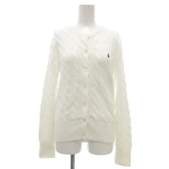 ポロ バイ ラルフローレン Polo by Ralph Lauren ケーブルニット コットン クルーネック カーディガン 長袖 M 白 ホワイト /UO