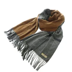 バーバリー BURBERRY ストール マフラー カシミヤ 200×60cm チャコールグレー グレー ブラウン チェック /RI ■OS
