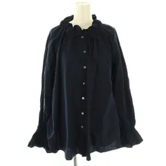 スローブ イエナ SLOBE IENA  24AW タイプライターフリルカラーブラウス 長袖 前開き 紺 /NR ■OS