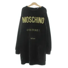 モスキーノ MOSCHINO TEEN ワンピース 長袖 ベロア ロゴ刺繍 女の子 152cm 黒 ブラック HDV08B LGA05 /KUのサムネイル