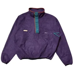 90s USA製 コロンビア フリース プルオーバー 短丈 スナップT パープル 紫
