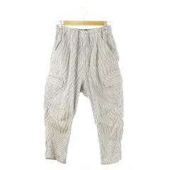 ノンネイティブ nonnative サルエルパンツ イージーパンツ ウエストゴム ストライプ 2 L 白 ホワイト 紺 ネイビー /MN22 ■GY03のサムネイル