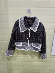 ツイード ブラック クロップド ジャケット フリーサイズ