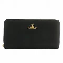 ヴィヴィアンウエストウッド Vivienne Westwood 長財布 レザー ラウンドファスナー オーブ ゴールド金具 黒 ブラック /XZ ■GY18