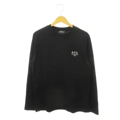 アーペーセー A.P.C. ロンT Tシャツ カットソー ラウンドネック 長袖 ロゴ刺繍 S 黒 ブラック /MN16 ■GY18のサムネイル