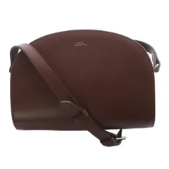 アーペーセー A.P.C. レザー ハーフムーン クロスボディ ショルダーバッグ ロゴ 茶