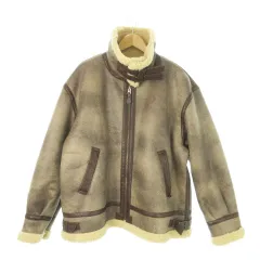 アルファ ALPHA INDUSTRIES B-3 フライトジャケット ボンバー フェイクムートン ジップアップ 裏ボア 大きいサイズ 3L 茶 ブラウン /AO3 ■GY44