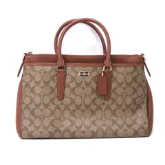 $$ COACH コーチ シグネチャー トートバッグ F34617 ブラウン×カーキ