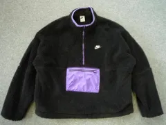 ナイキ NIKE クラブ+ ハイロフトフリース ウィンター アノラック ハーフジップ L/S トップ メンズ XL サスティナブル素材 黒x紫 お買得 _G2