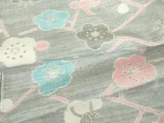 平和屋着物●上質な紬　枝梅文　正絹　逸品　DAAY9658az