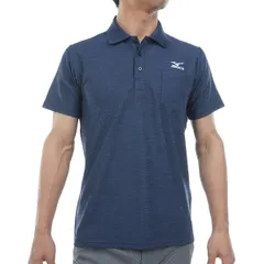 [ミズノ] 半袖ポロシャツ ドライ K2JAC181 男女兼用 ディープネイビー杢 L [11ディープネイビー杢] [L]