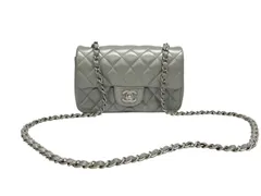 CHANEL シャネル ミニマトラッセ19 Sフラップ Sチェーンショルダーバッグ 16番台 ココマーク ラムスキン シルバー シルバー金具 美品 中古 4b009282