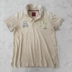 MARK&LONA スカルワッペン×ALOHA刺繍 ポロシャツ パイル地M