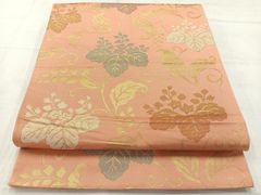 B◆着物くつろぎ 夏物 葉っぱ模様 金糸 小豆色 六通 正絹 薄物 絽 紗 袋帯 A5◇着物くつろぎ 夏物 花模様 金糸 全通 正絹 薄物 絽 紗 袋帯 - メルカリ