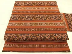 平和屋着物◎全通柄九寸名古屋帯　横段葡萄蔦の葉文　正絹　逸品　AABC9078uk