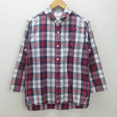 G■アーバンリサーチ/URBAN RESEARCH 七分袖シャツ/チェック柄【40】赤紺/men's/106【中古】■