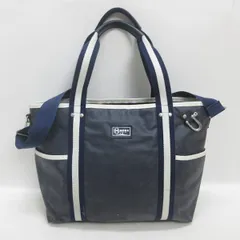 H■森野帆布 2WAY トートバッグ ショルダーバッグ 紺 BAG 兼用■6【中古】