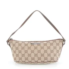 極美品 グッチ GG キャンバス レザー ショルダーバッグ 肩掛け アクセサリーポーチ 07198 おしゃれ 本革 レディース EEE DC23-7【中古】