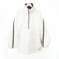 ナイキ NIKE ハーフジップ ジャケット トップス ライン 長袖 Lサイズ 白 ホワイト ■MET1