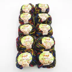 毛糸 ユニバーサル すこやかファミリー ルルル 10玉セット 極太 マルチカラー アクリル ウール 1玉40g 約80m 秋冬