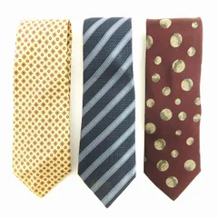 ダーバン DURBAN イッセイミヤケ ピエールカルダン 3点 セット ネクタイ ワンドタイ シルク ストライプ 水玉 総柄 青 ブルー ワインレッド ベージュ 小物