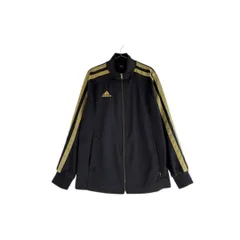 adidas　トラックジャケット　ジャージ　刺繍ロゴ　太ライン　ワンポイント