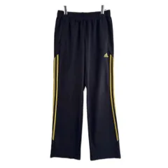 adidas　トラックパンツ　ジャージ　刺繍ロゴ　ワンポイント　ゴールド