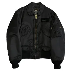S アルファインダストリーズ MA-1 クロップド ブラック MA-1ジャケット