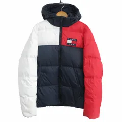 トミーヒルフィガー TOMMY HILFIGER TOMMY JEANS 近年モデル 中綿ジャケット ブルゾン フラッグワッペン 国内正規 トリコロールカラー 赤 白 紺 L