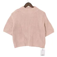 Rady レディ 秋冬 ニット★ 半袖 モックネック クロップド セーター ニット Sz.M レディース ピンク