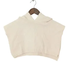 HUMAN WOMAN ヒューマンウーマン 秋冬 ウール混★ クロップド丈 ニット ベスト ケープ フーディー Sz.F レディースのサムネイル