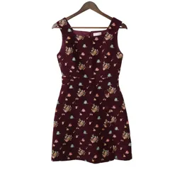 LODISPOTTO ロディスポット 秋冬 花柄 フラワー 総柄★ ノースリーブ ワンピース Sz.S レディース