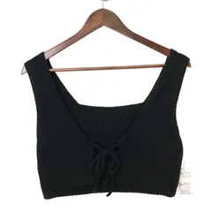 【新品 未使用】 INGNI イング 秋冬 ニット★ ベスト クロップド レイヤード用 ビスチェ Sz.M レディース 黒