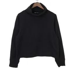 ZARA ザラ 秋冬 現行タグ★ 裏起毛 スウェット タートルネック プルオーバー カットソー ロンTシャツ Sz.M レディース 黒