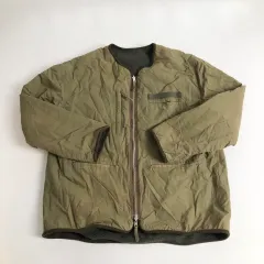 Bebums カーキ色 シープスキン 裏地 キルティング ジャケット XL