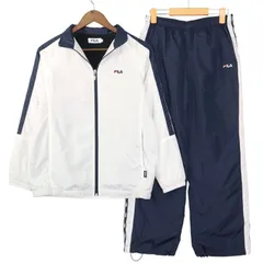 FILA フィラ 秋冬 ロゴ刺繍★ 裏起毛 中綿 ジャージ セットアップ スポーツウェア Sz.M レディース トレーニング