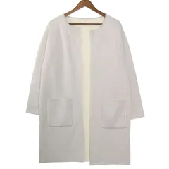 Unaca アナカ 秋冬 ウール混★ ノーカラー ニット ロング カーディガン コート 羽織り Sz.38 レディース 灰 グレー